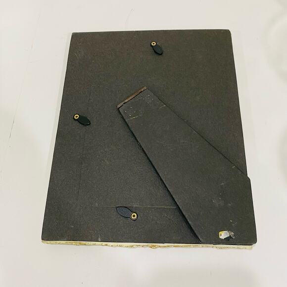 The Natural World Photo Picture Frame Whimsical White & Goldtone Mod Stone Look - Picture 7 of 7